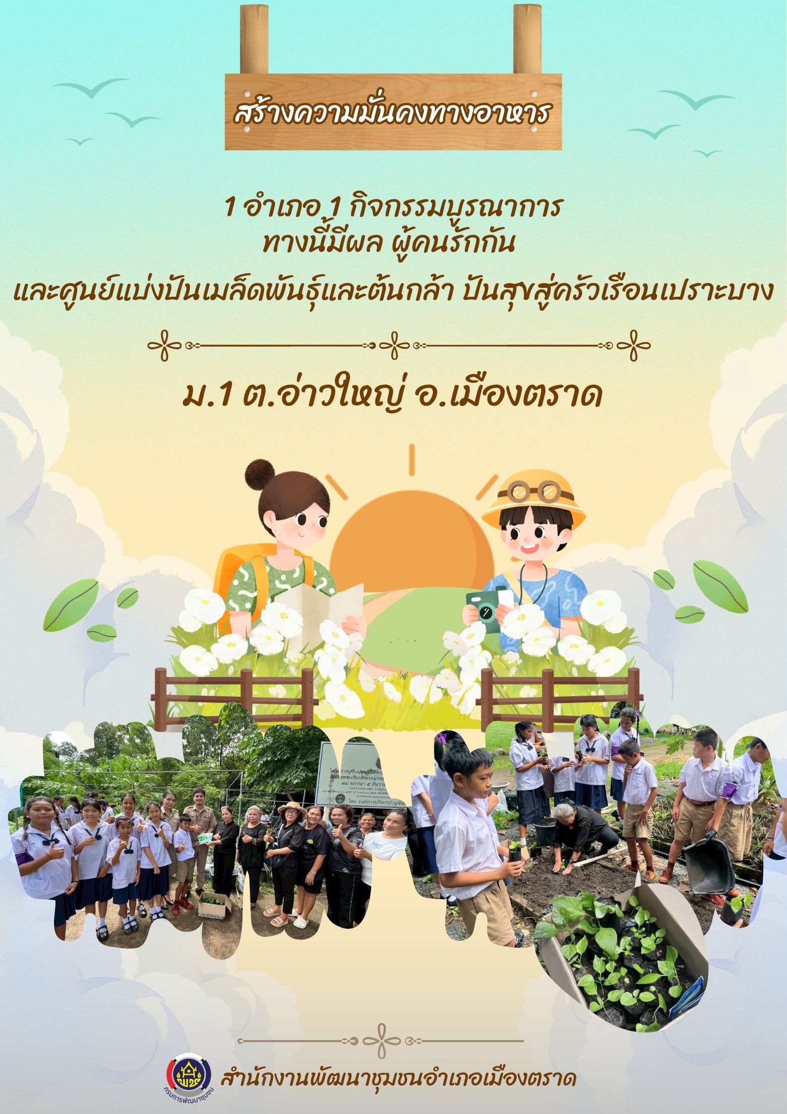 การน้อมนำแนวพระราชดำริสมเด็จพระกนิษฐาธิราชเจ้า กรมสมเด็จพระเทพรัตนราชสุดา ฯ สยามบรมราชกุมารี สู่การปฏิบัติด้านการสร้างความมั่นคงทางอาหาร ต.อ่าวใหญ่ 